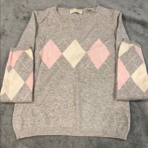 Lord & Taylor Argyle two ply cashmere sweater